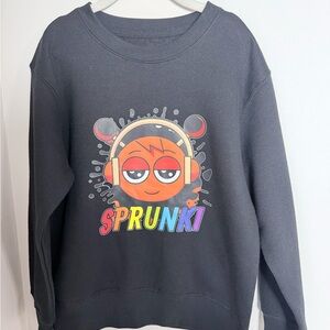 Kids sweater Black Sweatshirt with Colorful Graphic Sprunki